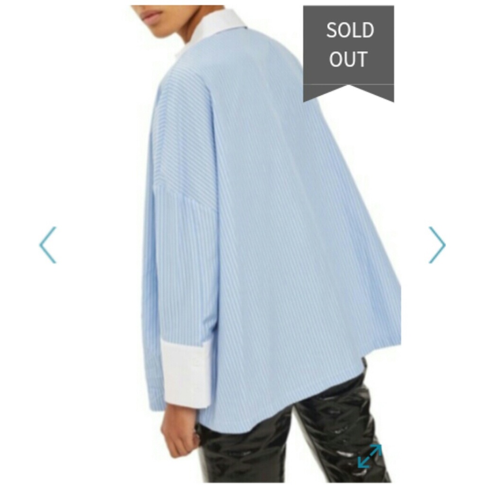Topshop blue & white oversized shirt